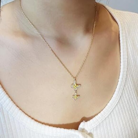 Neiman Marcus 18k Gold Plated Butterfly Necklace - Picture 2 of 4